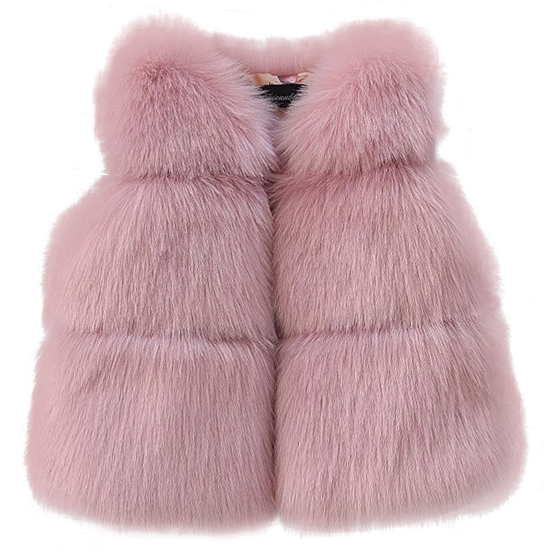 2020NEW Baby Girl ropa de invierno Chaleco de piel Artificial abrigos calientes chaleco niños chaqueta sin mangas ropa de abrigo para recién nacido