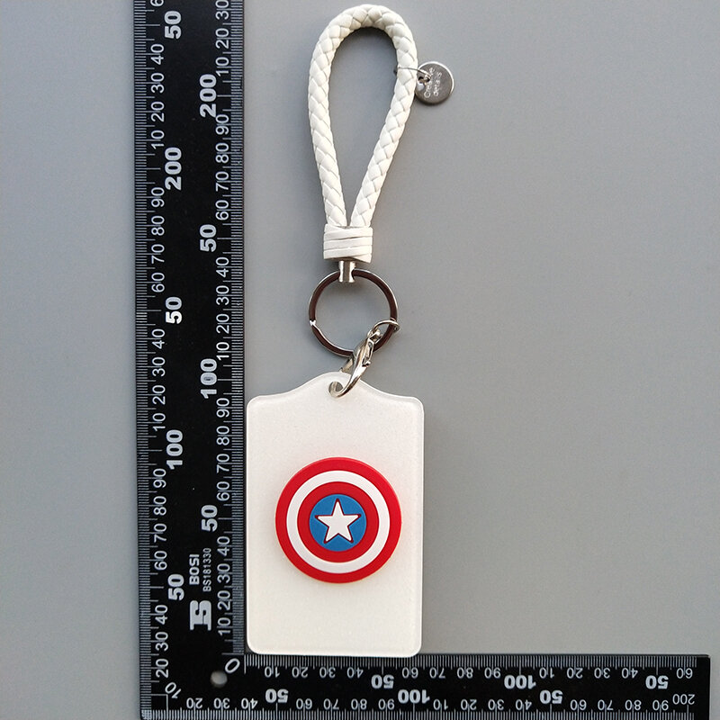 2019 New Shiny Two-Sided Acrylic Braided Rope Cartoon Marvel Superman Keychain Keyring ID Badge Student Nurse  Bus Card Holder