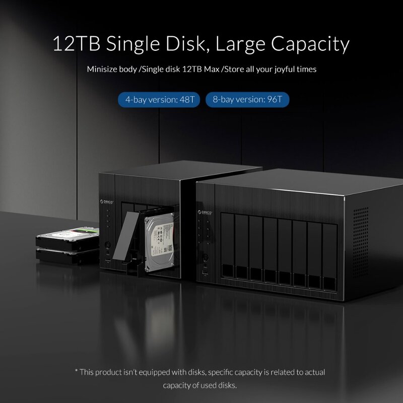 ORICO-Gabinete de disco rígido, NAS, armazenamento anexado com RAID Gen7, SATA para USB 3.0, caso HDD, rede 8 Bay, série OS, 2,5 polegadas, 3,5 polegadas