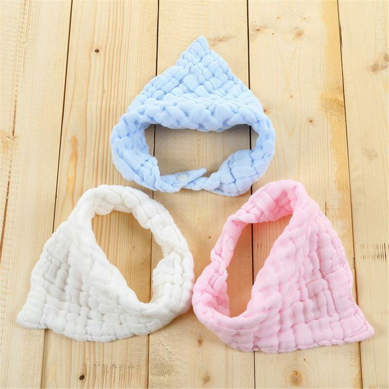 2019 HOT Unisex Cotton Saliva Towel Six Layers Of Pleated Washed Solid Color Bib Bib Triangle Infant Burp Cloths Baby Products