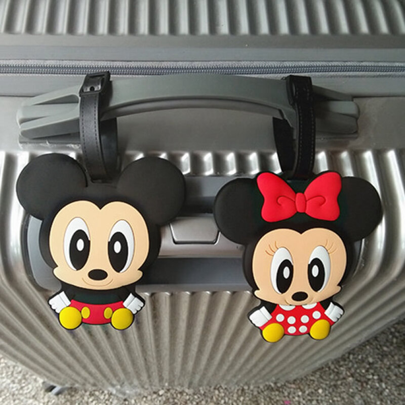 Dessin animé animaux imprime étiquette à bagage Gel de silice accessoires de voyage étiquette Portable valise ID porte-adresse femmes bagages embarquement
