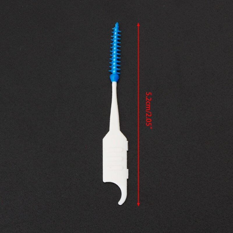 120 pces double floss cabeça higiene dental silicone escova interdental palito