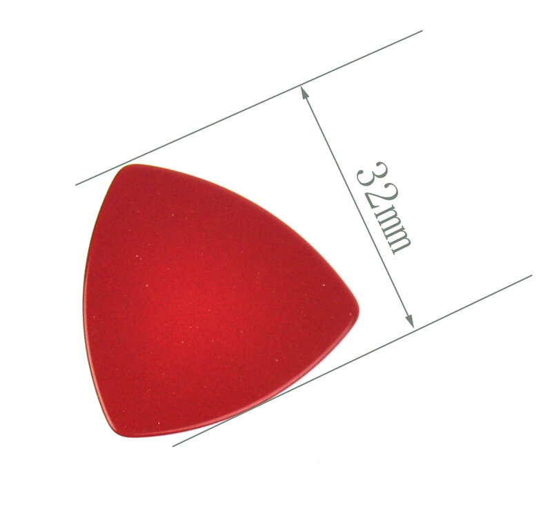 Plectres de guitare en cellulose, rouge uni, Triangle arrondi, 100mm, 0.71 pièces, Medium, 346mm