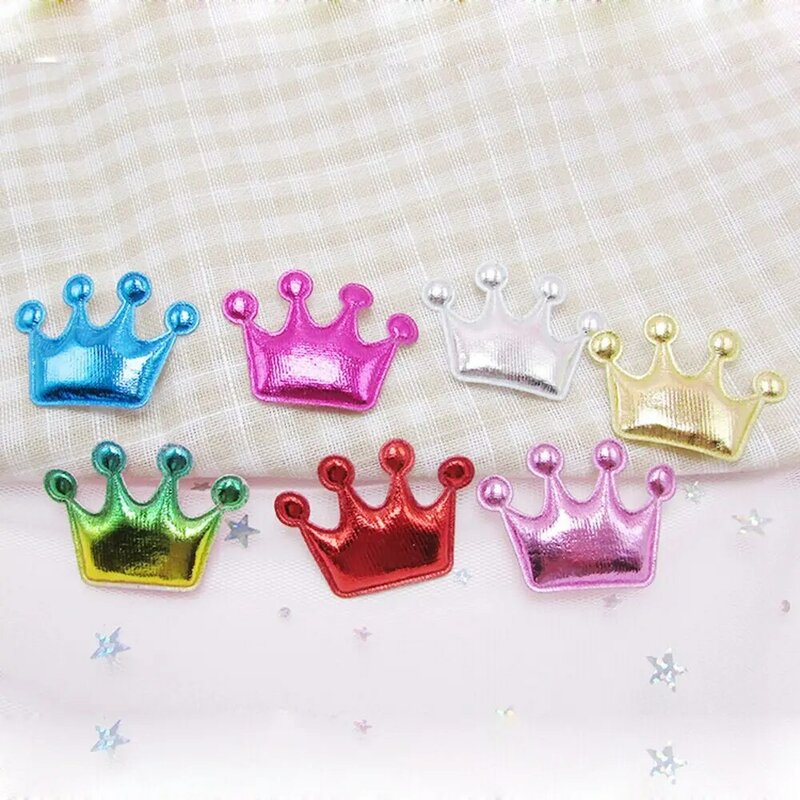 100pcs/lot PU cute crown padded applique Crafts for headwear bag shoe garment DIY accessories 4.3*3cm