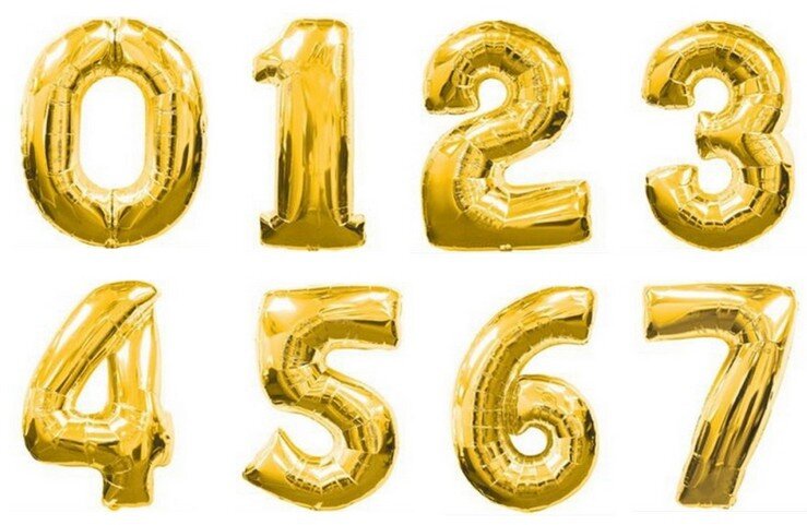 number ballons Helium 32inch Gold Silver foil Balloon big happy Birthday wedding balloons decoration giant Party balloon figures