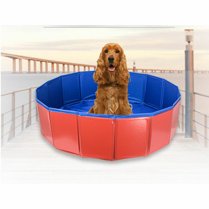 Foldable Pet Dog Swimming Pool at Home Summer Cool Playing Washing Bathing Waterproof PVC Portable Bathbud Bed