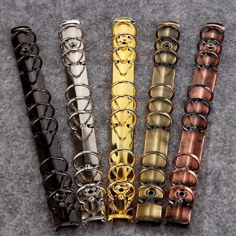 Gold Metal Spiral Binder, Aço Inoxidável, Arquivo Pasta Clipe, Loose-Leaf Ring, Notebook Diário, 2 Buracos, A7, 1Pc