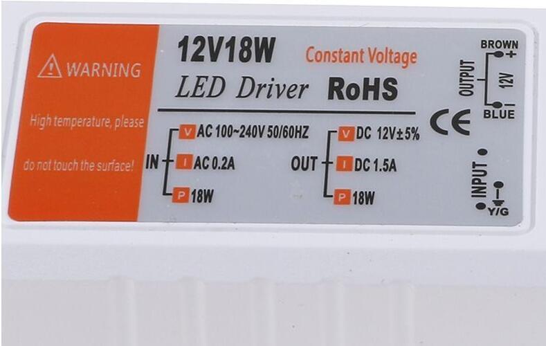 Nova alta qualidade 12v dc18w fonte de alimentação adaptador interruptor transformador para led strip lâmpada