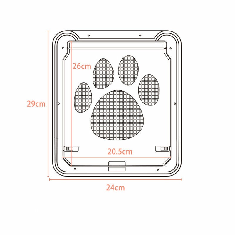 Pet Dog Cat Kitten Screen Door Dog Footprint Pattern Lockable Magnetic Safe Window Screen Door Gate for Small Dog Cat Pet Supply