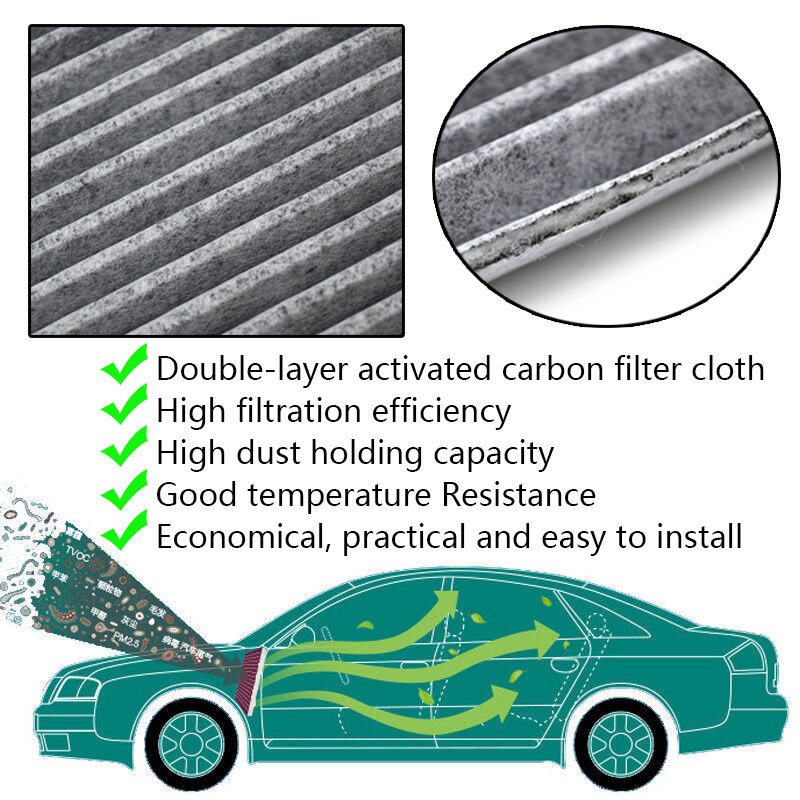 3x автомобильный фильтр для салона пыльцы с активированным углем для Buick LaCrosse Regal Verano Encore Chevy Cruze Malibu Spark 13271190 52420930