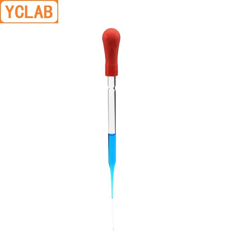 Yclab 15cm pasteurizado pipeta caindo clara ponta reta de vidro com o equipamento vermelho da química do laboratório do bocal da borracha do látex
