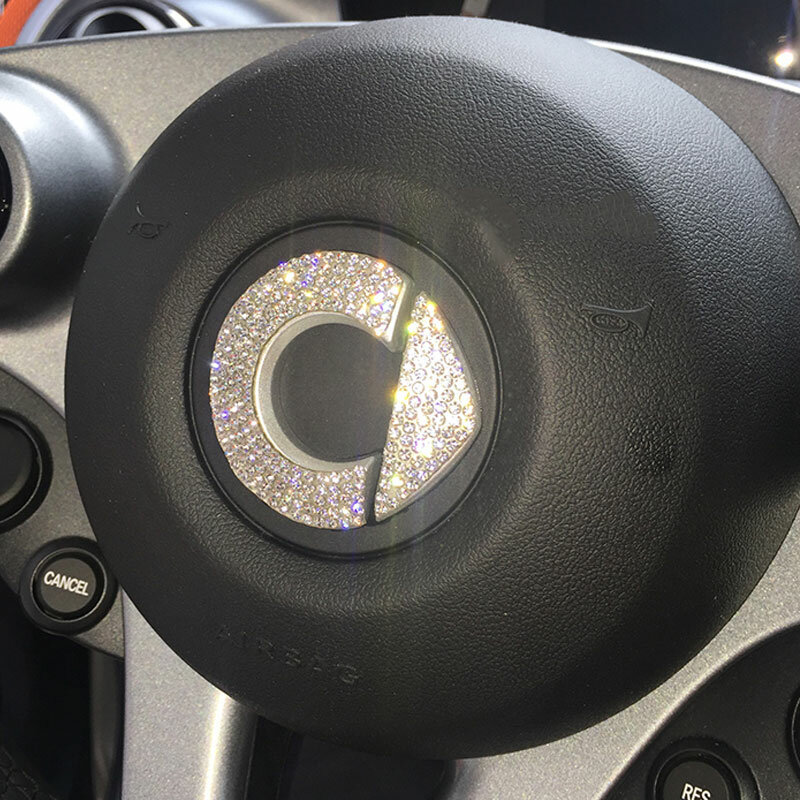 Dla Mercedes Smart 451 453 Fortwo Forfour car bling naklejka dekoracyjna akcesoria flash wiertarka logo kierownica naklejka na koło
