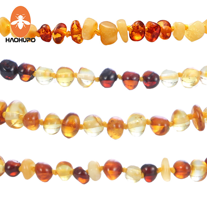 HAOHUPO – collier d'ambre naturel, certificat d'authenticité, pierre d'ambre de la baltique, cadeau pour bébé, 10 couleurs, 14-33cm