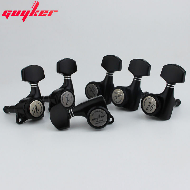 GUYKER-Black Guitar Locking Tuners, versão atualizada, máquina elétrica Heads Tuners, Lock String, Tuning Pegs para LP, SG, TL