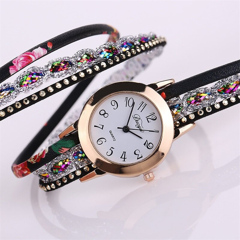 MINHIN Women Popular New Watches Colorful Multi Layers Leather Bracelet Quartz Watch Dress Montre Relogio Wristwatch Wholesale