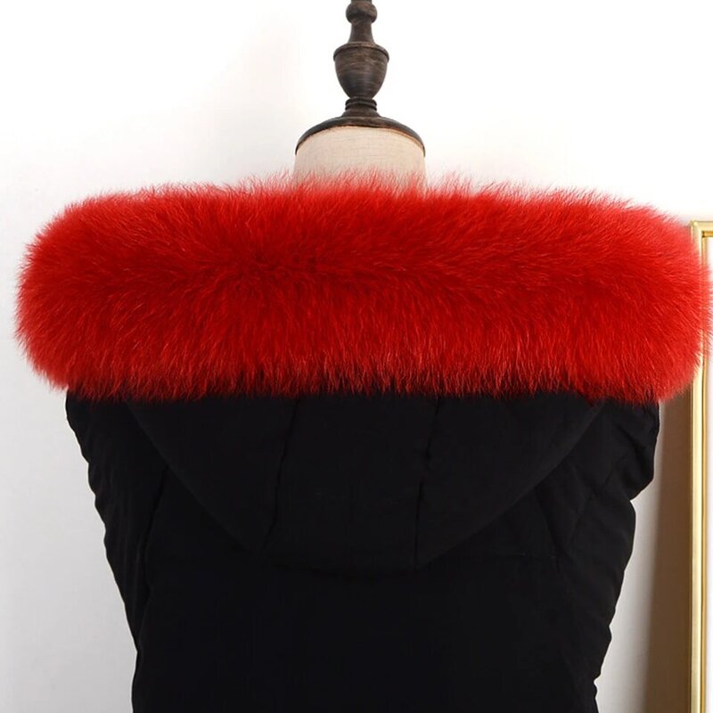 Collar de piel de zorro auténtica para mujer, cinta desmontable de moda para abrigo, bufandas Multicolor, C #1901