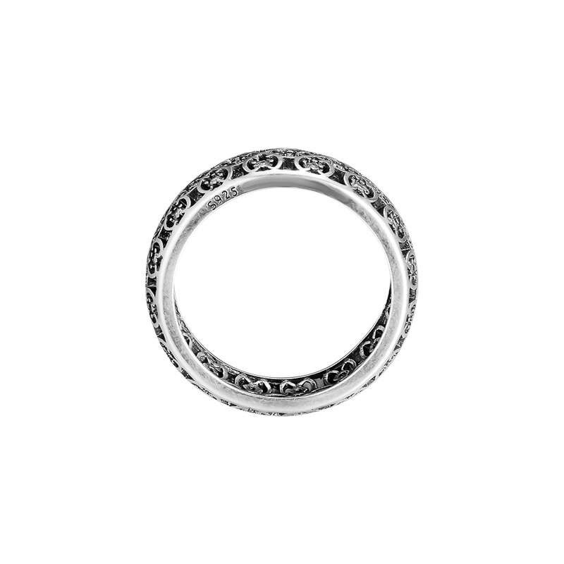 خاتم زخرفي من الفضة الإسترليني عيار 925 ، زركونيا مكعب ، مجوهرات DIY للنساء