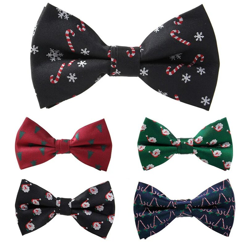 GUSLESON-ربطة عنق الكريسماس للرجال ، نمط شجرة الثلج ، موضوع المهرجان ، ربطة عنق عادية ، فكرة هدية