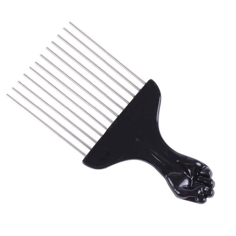 Peine de selección afroamericana de Metal negro, peine de pelo Afro, herramienta de peinado de peluquería, uso en salón