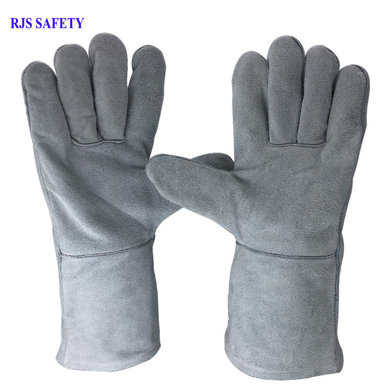 RJS SAFETY Working Gloves Cowhide Leather Men Working Welding Gloves Safety Protective Sports MOTO Wear-resisting Gloves NG8006