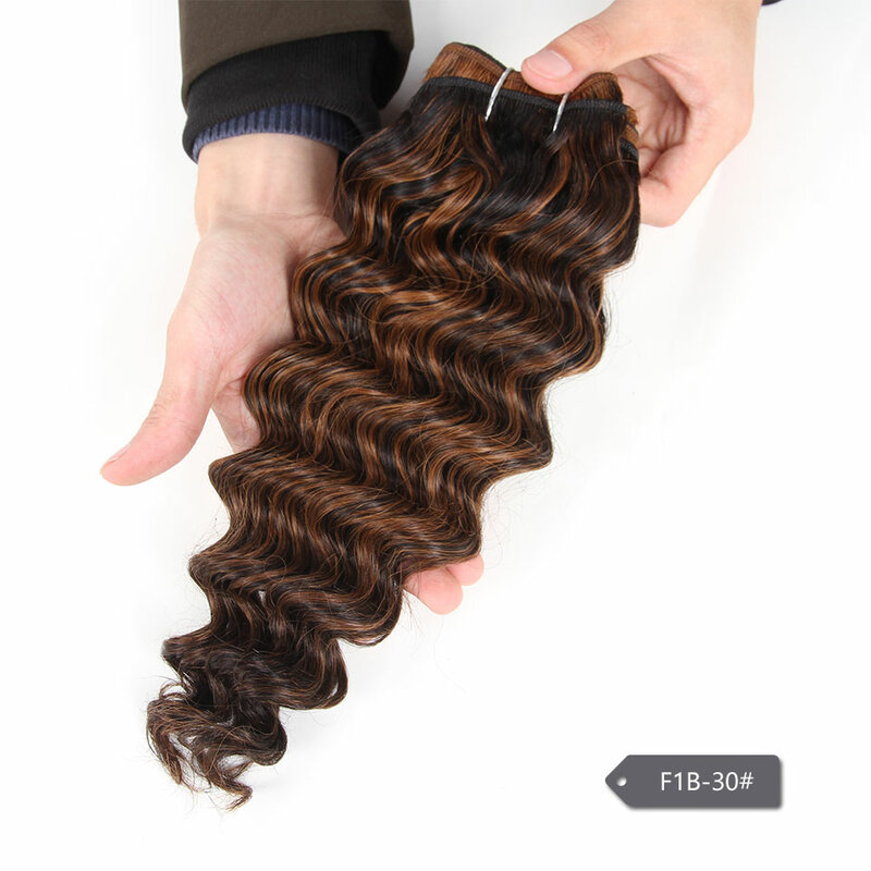 Sleek Hair 1 Piece Only Brazilian Deep Wave Bundles Natural Color Human Hair Weave Deal P1B/30 P4/27 Remy Hair Extension