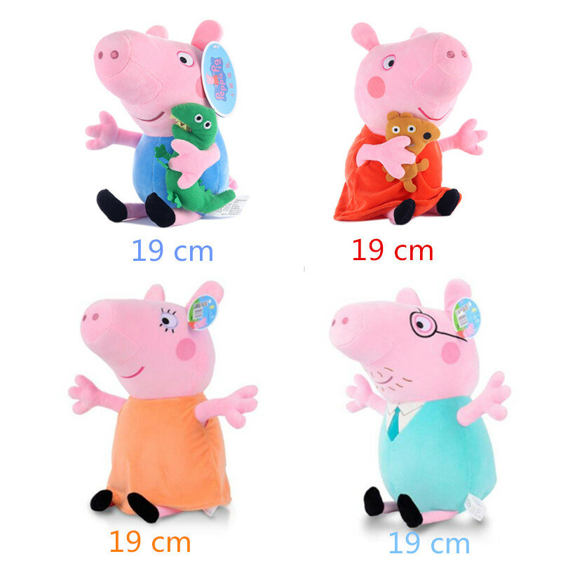 Original Brand 4Pcs/set Peppa Pig toys Stuffed Plush Toy 19/30cm Peppa George Pig Family Party Dolls Christmas Gift For Children