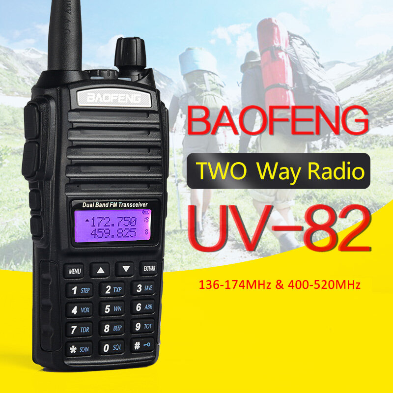 Free Shipping walkie talkie BaoFeng UV-82 Dual-Band 136-174/400-520 MHz FM Ham  Two way Radio Transceiver baofeng 82 CB radio