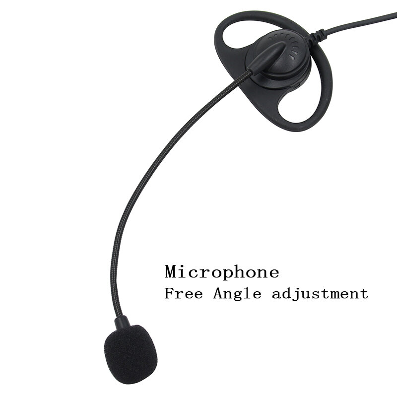 Baofeng MendTalkie-Écouteur DulMédiateur set en forme de D, micro PTT, crochet d'oreille, 2 broches, radio perforée