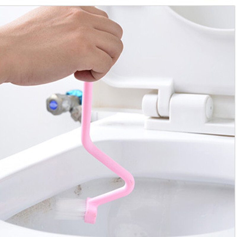 1PCS S-shaped Toliet Brushes Cleaning Kitchen Side Corners Curved Clean Window Households Brushed Cleaner Brushes Closestool