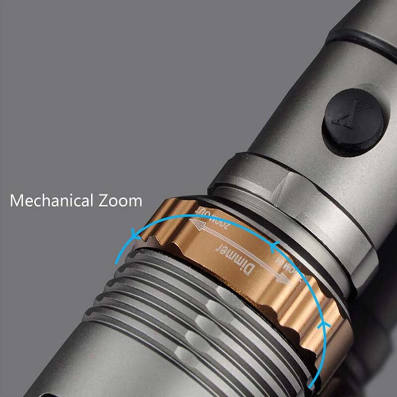Pocketman 8000LM XM-L T6 linterna LED recargable linterna potente con batería 18650/AAA carga directa