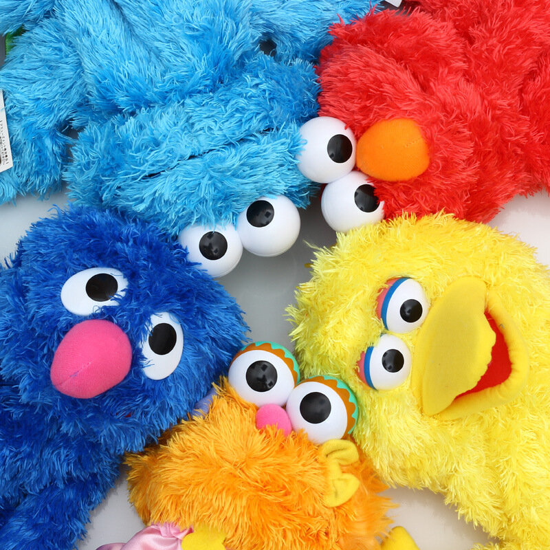 7 estilos rua de gergelim mão fantoche brinquedos de pelúcia elmo cookie grover zoe & ernie grande pássaro recheado brinquedo de pelúcia boneca presente para crianças