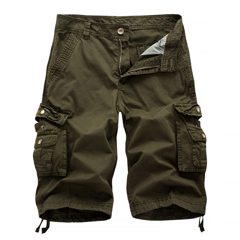 Pantalones cortos de carga para hombre, Shorts tácticos militares, informales, con múltiples bolsillos, talla grande, verano, 2024