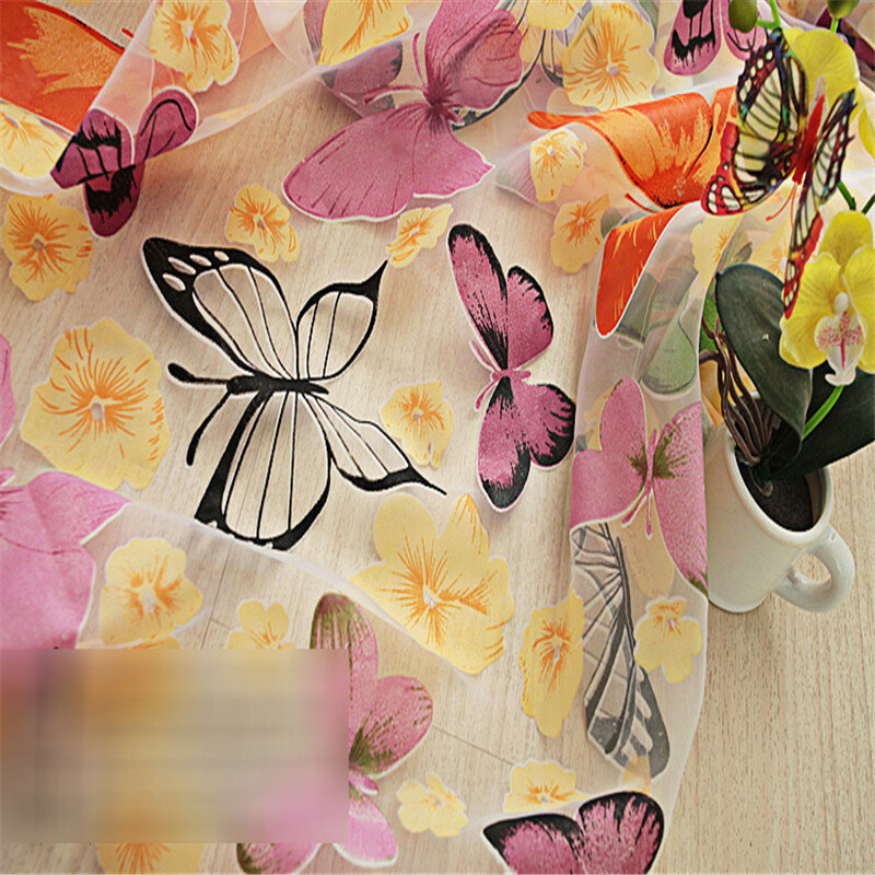 Di vendita caldo 200cm x 100 cm Farfalla Stampa Sheer Finestra Pannello di Tende Divisorio Nuovo per soggiorno camera da letto cucina Camera