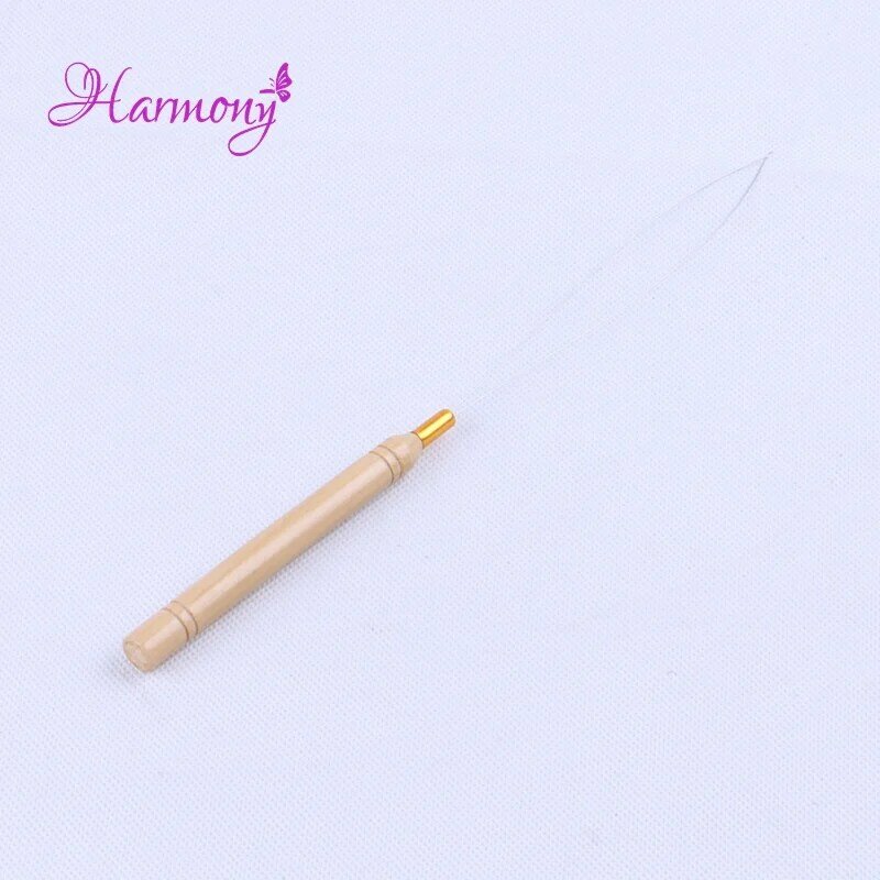 5pcs/lot Wooden Handle Micro Rings Loop Tool threader Pulling Needle Used For Pre Bonded Hair Extension Tools