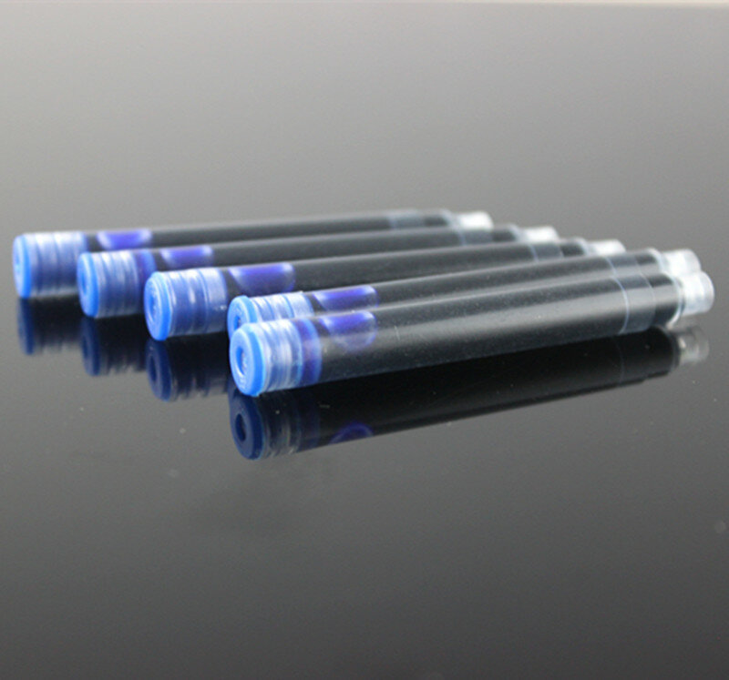 JINHAO 범용 교체 가능 만년필, 휴대용 잉크 카트리지 리필, 검정 및 파랑, 구경 2.6mm, 로트당 30 개