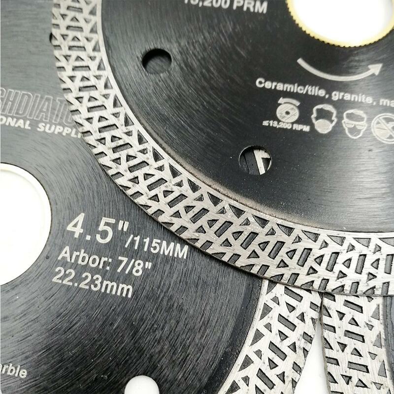 SHDIATOOL 5 pks diámetro 4,5 "/115mm diamante prensado en caliente sinterizado disco de corte de malla de Turbo hoja borde de hoja de sierra de la rueda