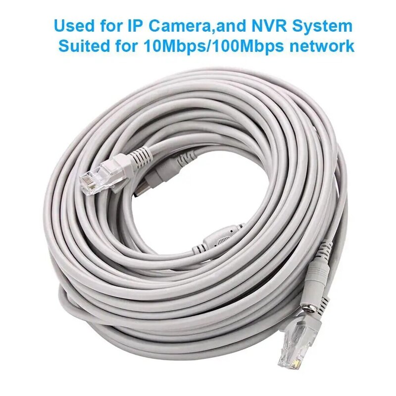 Câble CCTV RJ45 pour câble de surveillance vidéo caméra réseau Ethernet alimentation cc 2 en 1 Extension réseau Lan 5/10/20/30 m caméra IP