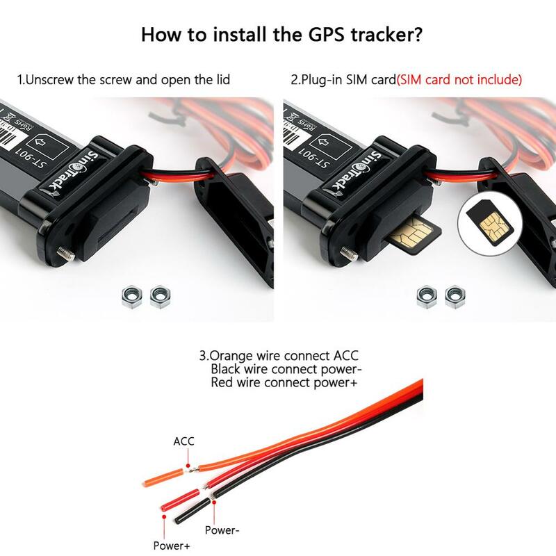 SinoTrack Mini Étanche un.com Étain Batterie GPS Tracker Dispositif ST-901 901L pour Voiture Moto Véhicule Télécommande Gratuit Web Andrea