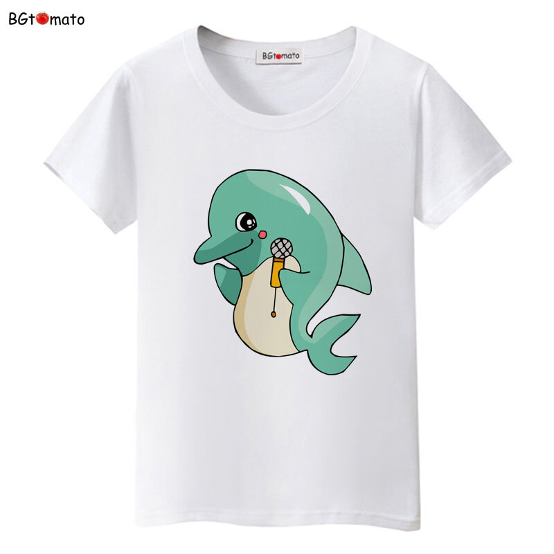 Delfino t-shirt cute top tees cartoon shirt 3d stampato t-shirt vendita a buon mercato bella top brand t shirt abbigliamento donna