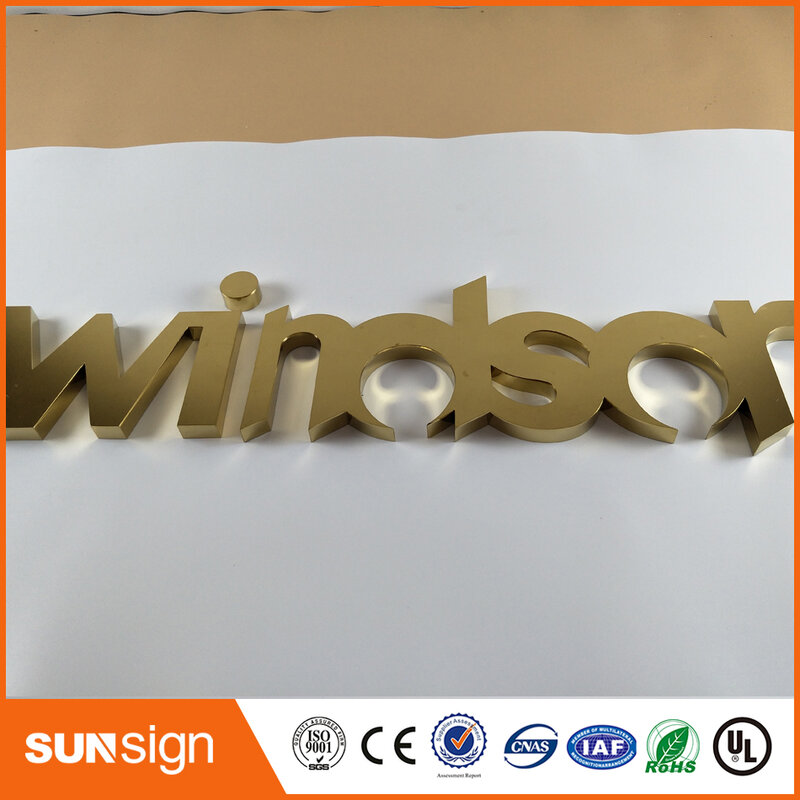 Factory outlet outdoor cermin stainless steel disesuaikan iklan led sign,