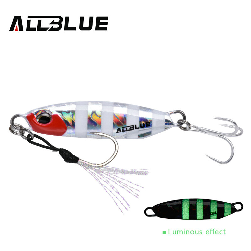 Allblue-メタルルアードレーゲル、人工餌低音釣り、ジグスプーン、15/30グラム、新