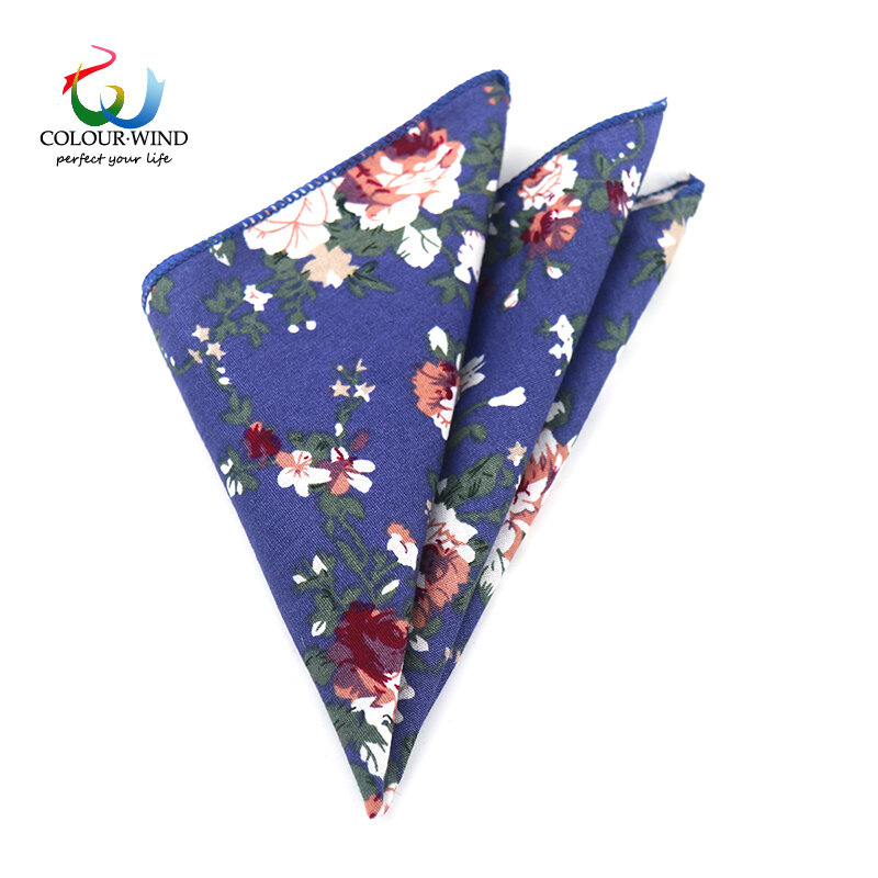 Квадратный модный мужской носовой платок из хлопка с цветочным рисунком, 22*22 см