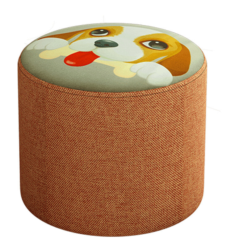 Tabouret créatif simple en tissu, tabouret avec cadre en bois pour le salon, petit banc, pour enfant, 20cm