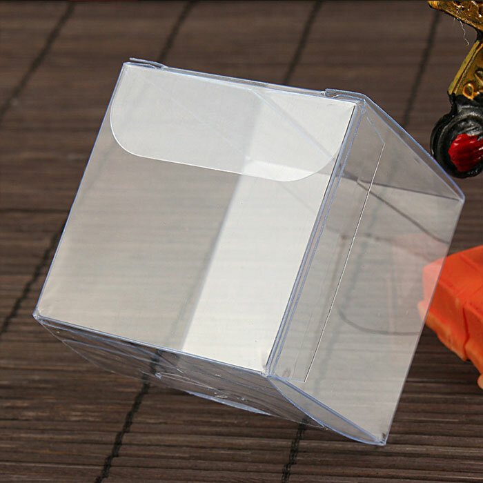 50Pcs 4*4*4Cm Tahan Air Transparan PVC Kotak Kemasan Kecil Plastik Bening Kotak Penyimpanan untuk Makanan/Perhiasan/Permen//Kosmetik