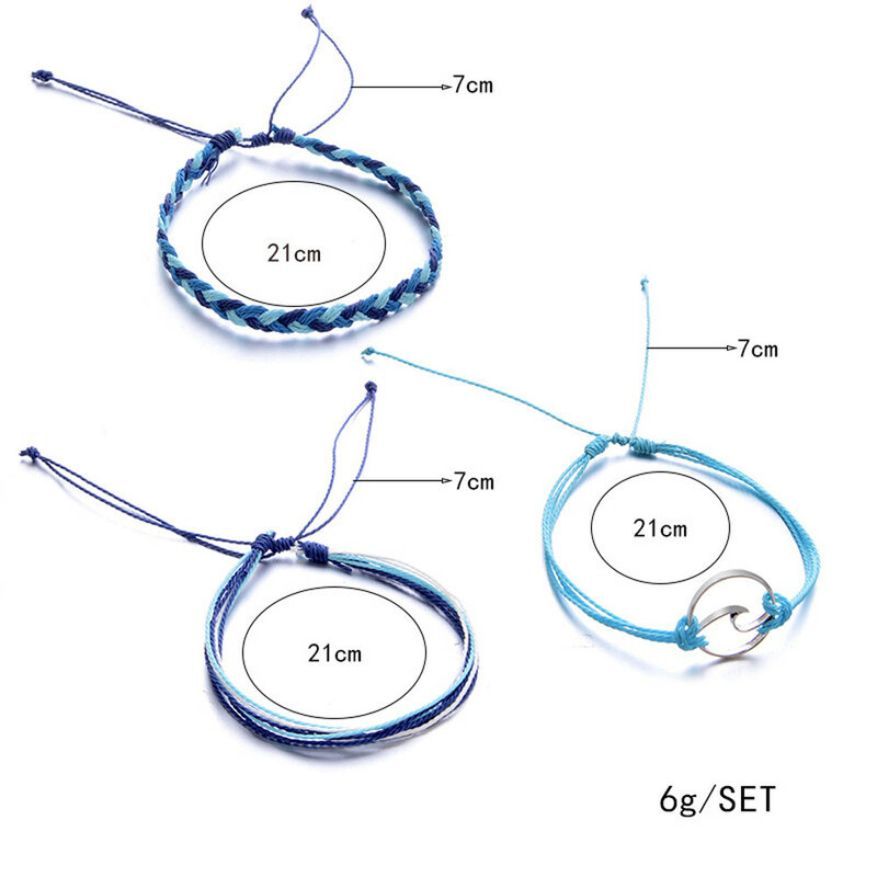 2019 Simple femmes Bracelets de cheville 3 pièces bohême argent vague Bracelets pour femme corde plage cheville bijoux pour femmes jambe chaîne