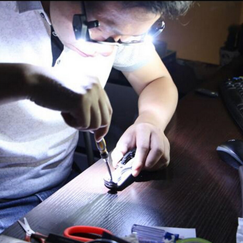 メガネや工具修理用の調整可能なledミニ常夜灯,ポータブルで柔軟なクリップオンランプ