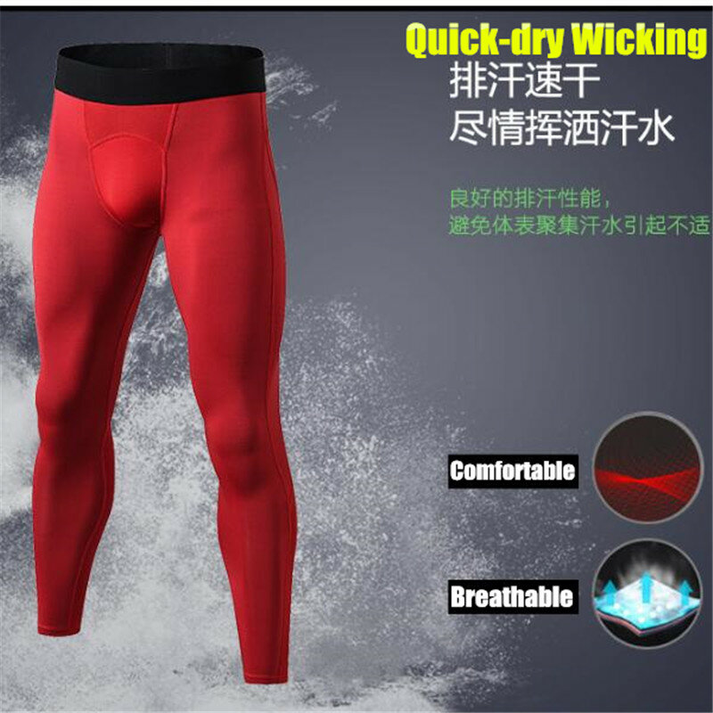 100pcs Men Shapers Exercise 3D Tight Fitness Full Length Pants Quick-dry Wicking High Elastic Breathable Compression Long Pants