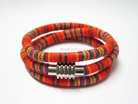 Ткань шнур в этническом стиле оранжевый хлопчатобумажный текстильный шнур для вышивания