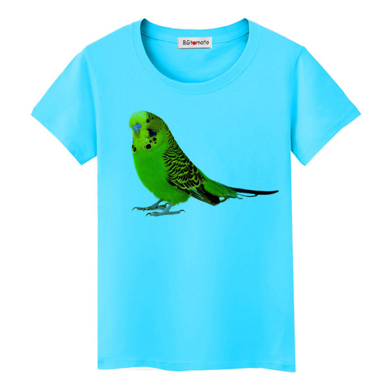 BGtomato Совершенно новая 3D футболка, Лидер продаж, футболка с попугаем, милая Повседневная футболка, Женский оригинальный бренд, летние топы хорошего качества