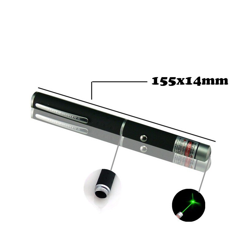 1 pcs 5 mw 532nm Caneta Laser Verde Poderoso Laser Pointer Apresentador Lazer Remoto Caça Sighter Furo Do Laser Sem Bateria